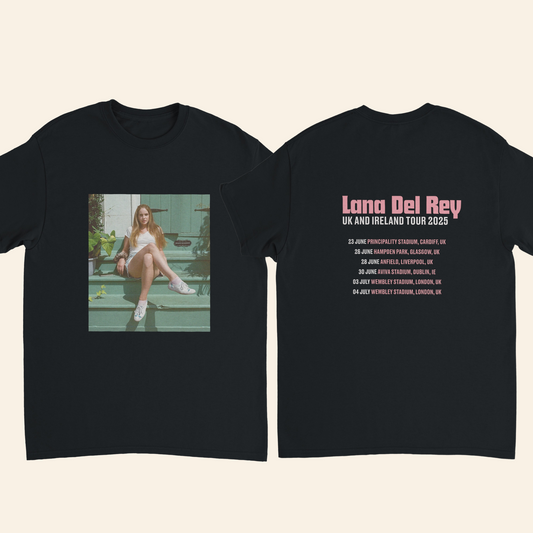 Lana Del Rey UK & Ireland Tour 2025 T-Shirt with Full Tour Dates