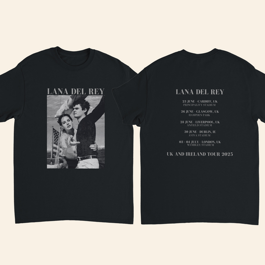Lana Del Rey NFR UK & Ireland Tour 2025 T-Shirt with Full Tour Dates